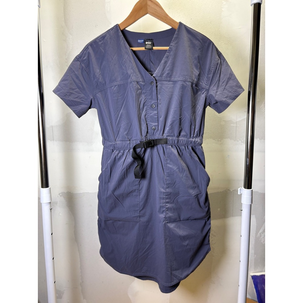 Women's Slate Blue Short Sleeve Mini Dress